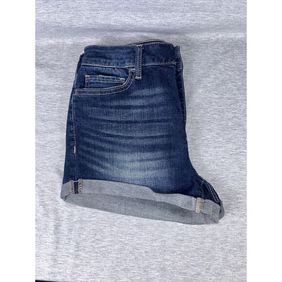 NEW SO Womens Blue Stretch Denim Distressed High Rise Shortie Shorts Size 9 BNWT - Picture 12 of 12